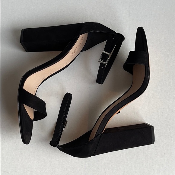 Schutz Enida Black Nubuck Ankle Strap Heels NEW - Picture 6 of 12